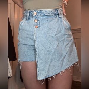 denim wrap Skort